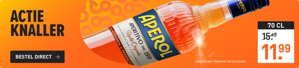 70 cl aperol van &euro;15,49 nu voor &euro;11,99